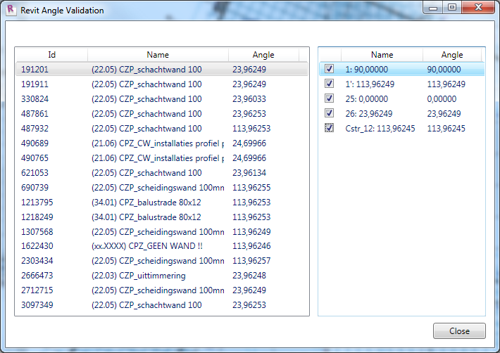Revit Angle Validation Add-in