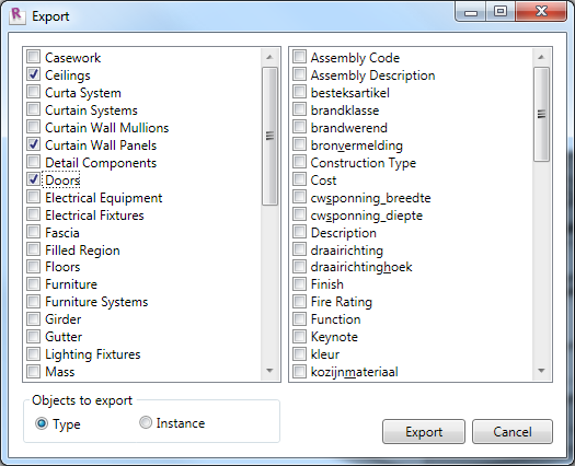 Revit Export Add-in